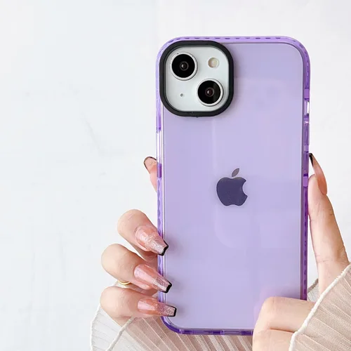 Vista 8 de FABSPARK Para iPhone 16,Neon Clear Bumper Case,Negro