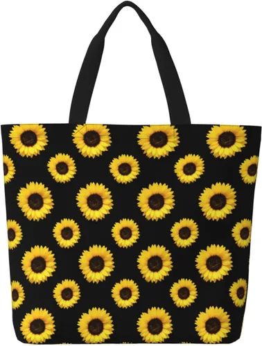 Vista 18 de Famame Canvas Tote Bag Large Women Casual Shoulder Bag Handbag Reusable Multipurpose Shopping Grocery Bag