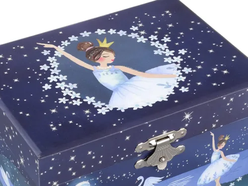 Vista 8 de Jewelkeeper Caja de almacenamiento de joyería musical para niña con bailarina giratoria, 6 x 4.65 x 3.5 pulgadas, paquete de diseño de purpurina