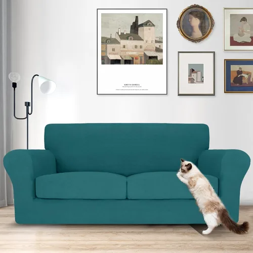 Vista 83 de MAXIJIN 2 piezas de fundas para silla con brazos, funda para silla de sofá para sala de estar, funda elástica para perros para una silla con 1 cojín