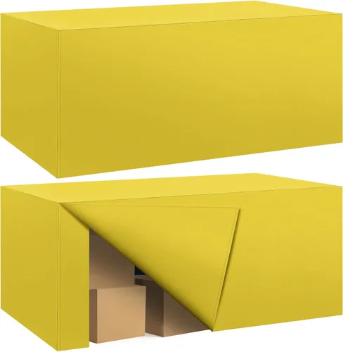 Vista 44 de Paquete de 2 manteles ajustados para mesa rectangular de 4 pies, 48 x 24 pulgadas, cubiertas de mesa verde manzana, tela de poliéster resistente al