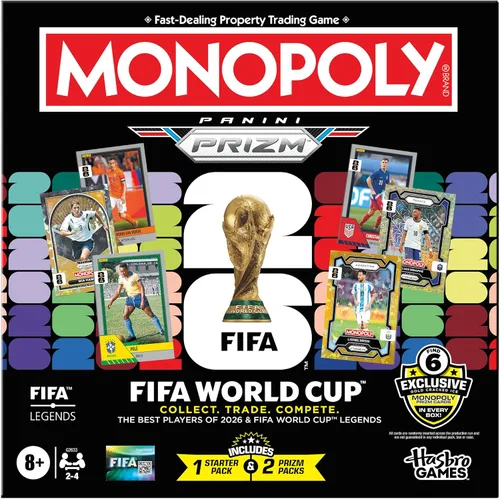 Vista 6 de Monopoly Panini Prizm: Caja de cartas coleccionables de la Copa Mundial de la FIFA Estrellas y leyendas actuales Más de 2 jugadores, a partir