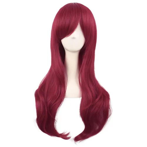 Vista 23 de MapofBeauty - Peluca larga de extremos rizados para cosplay, de 28 pulgadas, para mujer, color Azure Azul celeste