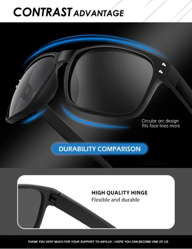 Vista 3 de ANYLUV Mens Sunglasses Polarized, Retro Sunglasses for Men Women Square Style UV400 Protection for Driving