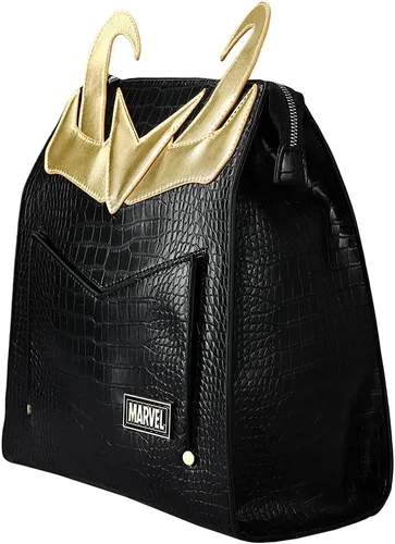 Vista 2 de Marvel Comic Book Loki Cosplay Mini Mochila Negra, Negro -, Personalizado
