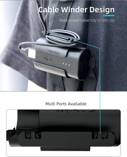 Vista 5 de BTG Clip de batería con bobinador de cable para DJI FPV Goggles V2 / DJI Avata Drone Goggles 2 Accesorios