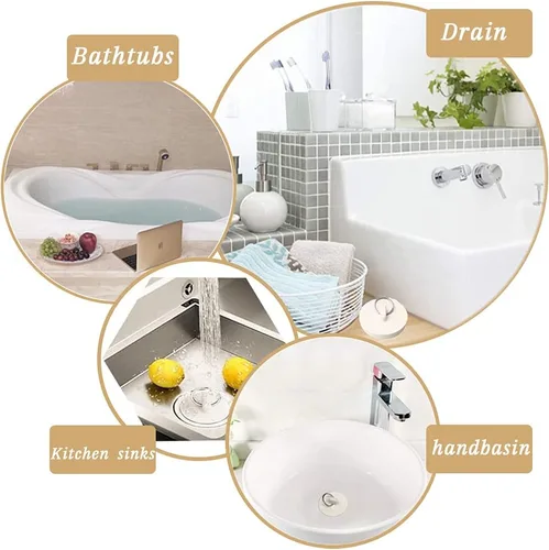 Vista 2 de CICITOYWO Tapones de drenaje de bañera, 4 piezas de tapón de goma para fregadero de cocina, baño, barra de lavandería, sello de tapón de agua
