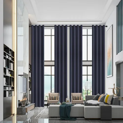 Vista 14 de Qiseca Cortinas extralargas de 132 pulgadas de largo para sala de estar, cortinas de techo de 11 pies, ventanas altas hechas a medida de 2 pisos