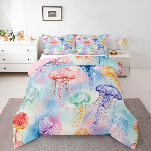 Vista 14 de Juego de edredón con diseño de mapa del mundo, juego de edredón y juegos de cama con temática náutica, color blanco y negro, edredón de velero