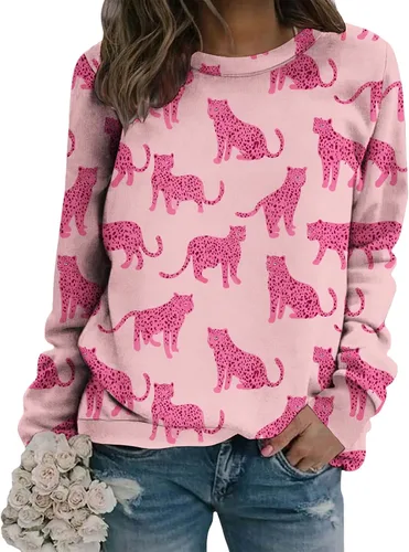 Vista 6 de Sudadera clásica de cuello redondo con patrón de flores boho para primavera y otoño, suave, cómoda, de inspiración retro, pieza de capas para mujer