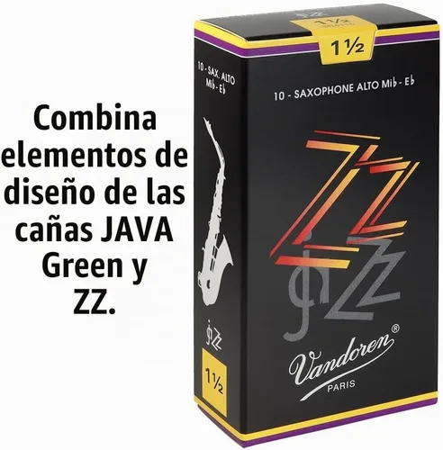 Vista 2 de Vandoren SR4115 Cañas de saxo alto ZZ Fuerza 1.5; Caja de 10