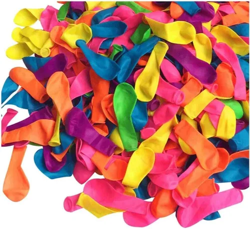 Vista 3 de 100 globos de agua surtidos con relleno en bolsa de polietileno