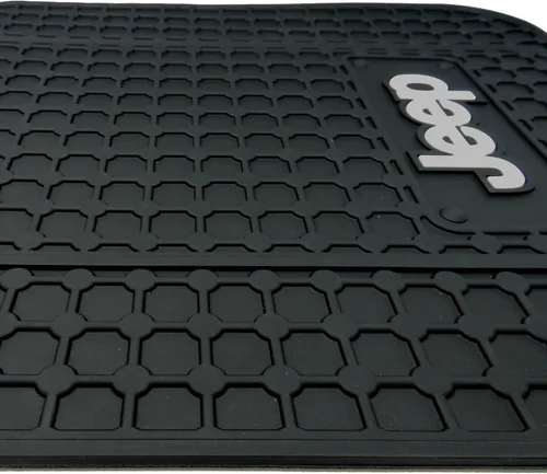 Vista 5 de Alfombrillas de goma para suelo de coche, camión, SUV con logotipo de Jeep para asientos delanteros y traseros - 4 piezas