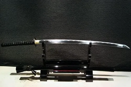 Vista 9 de Espada Katana japonesa hecha a mano de 41 pulgadas, hoja de espiga completa, acero al carbono 1095, espadas samurai
