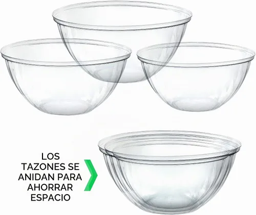 Vista 7 de PLASTICPRO - Cuencos desechables redondos de plástico transparente para servir aperitivos o ensaladas de fiesta, cuencos de plástico transparente