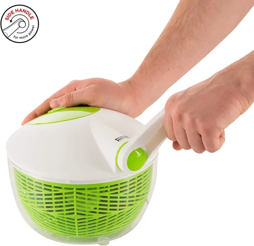 Vista 2 de KUHN RIKON Ensalada Spinner con asa lateral y botón de parada instantánea, 8.3 in
