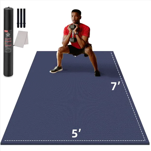 Vista 11 de GymCope - Alfombra grande para entrenar en casa, 12 x 6 pies, 10 x 6 pies, 9 x 6 pies, 8 x 6 pies, 7 x 5 pies, 6 x 4 pies, extragrueso, alfombra