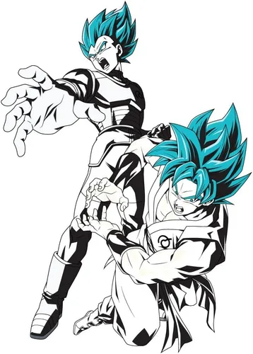 Vista 2 de Dragon Ball Super Goku Vegeta Anime - Camiseta blanca para hombre
