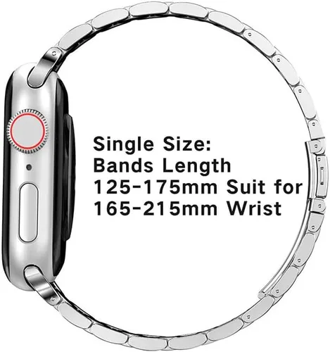 Vista 5 de Compatible con Apple Watch Band para mujer y hombre de 1.614 in 1.575 in 1.496 in 1.732 in 1.772 in 1.654 in Ultra 1.929 in, pulsera de metal