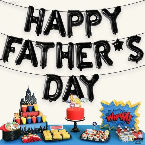 Vista 8 de Katchon, Globo de feliz día del padre – 16 pulgadas Cartel de feliz día del padre para decoraciones del día del padre Cartel del día del padre