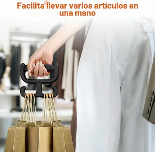 Vista 5 de Paquete de 2 bolsas de comestibles con asa para bolsas de plástico, cada una tiene capacidad para 100 libras, duradera, multiusos, resistente, Negro