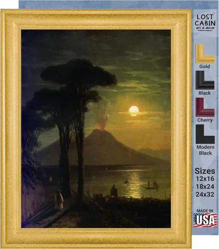 Vista 52 de Lost Cabin Dusk on the Golden Horn de Ivan Aivazovsky Impresión en marco plano negro Reproducción de pinturas de obras de arte finas Regalo