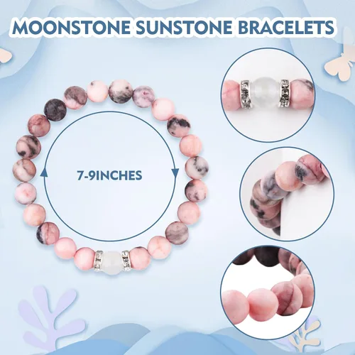 Vista 101 de 2 pulseras magnéticas para parejas, piedra natural negra mate, cristal para votos de amor eterno, juego de pulseras de cuentas de piedra de energía