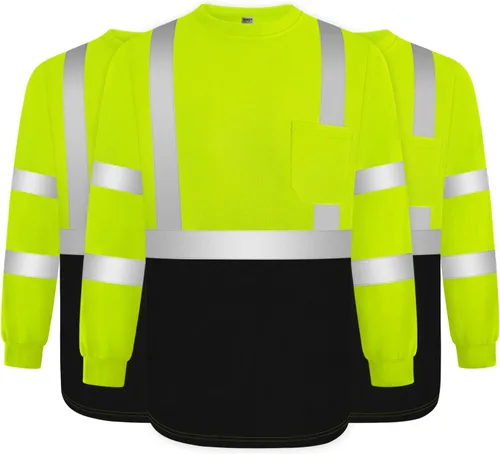 Vista 13 de TCCFCCT Camisas de seguridad para hombre reflectantes Clase 3 de manga larga de alta visibilidad, camisas de alta visibilidad para hombre y mujer