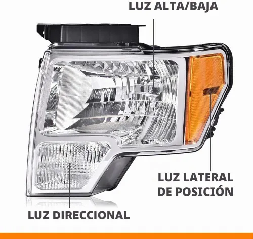 Vista 5 de G-PLUS Conjunto de faros, compatible con Ford F150 2009 2010 2011 2012 2013 2014 (no compatible con estilo LED, solo se ajusta sin estilo LED)