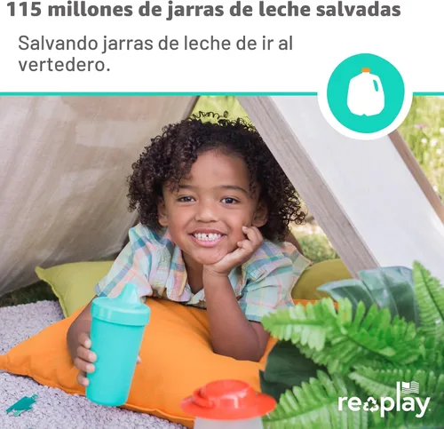 Vista 6 de Re-Play Vasos para sorber a prueba de derrames, reutilizables, 10 onzas, juego de 6, aptos para lavavajillas y microondas, fabricados en Estados