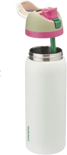 Vista 3 de Owala Botella de agua de acero inoxidable con tapa abatible, Mint Alpine Sport, 32 onzas