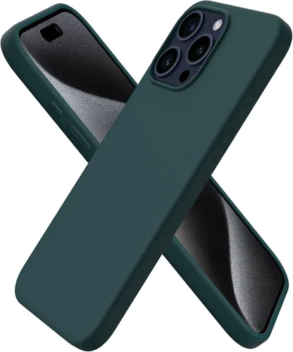 Vista 8 de ORNARTO Funda compatible con iPhone 15 Pro Max de 6.7 pulgadas, de silicona líquida delgada, de 3 capas, de gel suave, protectora, a prueba