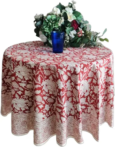 Vista 73 de ATOSII Mantel 100% algodón, Amara, floral, hecho a mano, rectangular, de lino, para cocina, comedor, fiestas, bodas, exteriores, picnics, Pascua