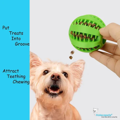 Vista 2 de Volacopets Pelotas para cachorros, paquete con diferentes funciones y juguetes de dentición para perros pequeños, bolas chirriantes para perros