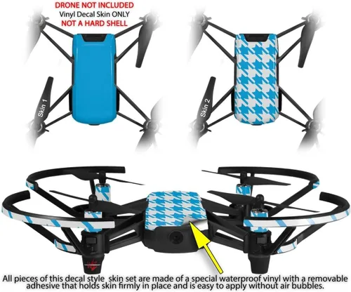 Vista 2 de Skin Decal Wrap 2 Pack para DJI Ryze Tello Drone Solids Collection Blue Neon Drone No Incluido