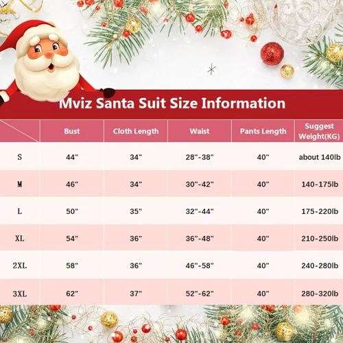 Vista 6 de Disfraz de Papá Noel para hombre 11 piezas disfraz de Papá Noel traje de terciopelo de lujo traje de fiesta para adultos