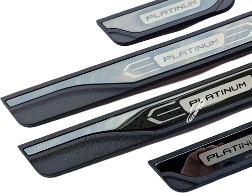 Vista 4 de Protector de rasguños para umbral de puerta de automóvil, accesorios Toyota Highlander, cubierta de placa protectora de entrada de puerta, juego