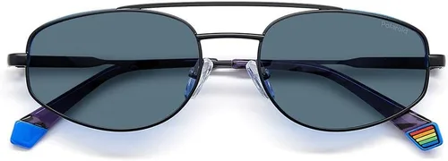 Vista 3 de Polaroid-PLD 6130S 0OY4C3 Gafas de sol ovaladas Negro Humo Polarizado Gris Azul