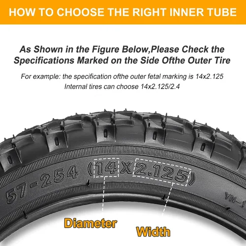 Vista 6 de 2 Pack Fat Tire Bike Inner Tubes, 20/24/26 x 4.0/3.0 Heavy Duty Tube