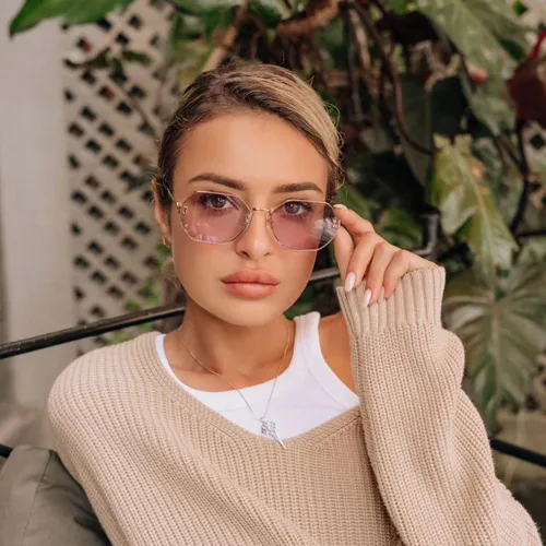 Vista 7 de SOJOS Gafas de sol hexagonales retro para mujer, gafas de sol de polígono de moda, protección UV400, SJ1190