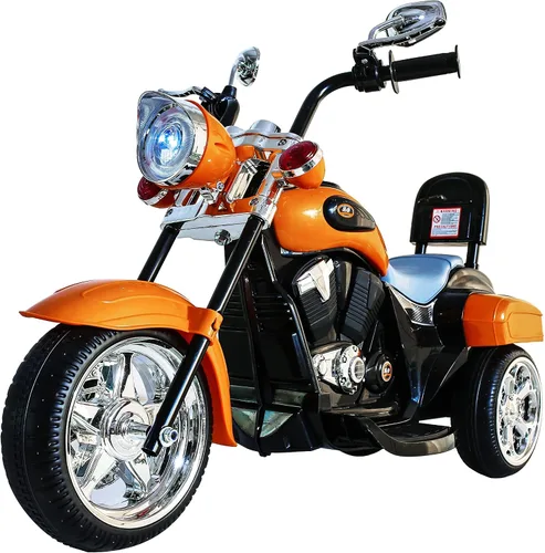 Vista 10 de Freddo Motocicleta de juguete, triciclo de motocicleta de 6 V con luces LED, bocinas hacia adelante/marcha atrás, 2 opciones de velocidad, juguetes