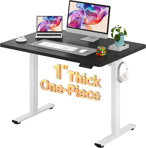 Vista 34 de SANODESK Escritorio Eléctrico de Pie de 40 x 24 pulgadas, Superficie de Una Pieza, Escritorio de Altura Ajustable con Controlador de 6 Botones Marco
