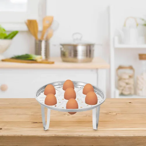 Vista 7 de Multifunctional Egg Steamer Rack 430 Stainless Steel Tripod Stand