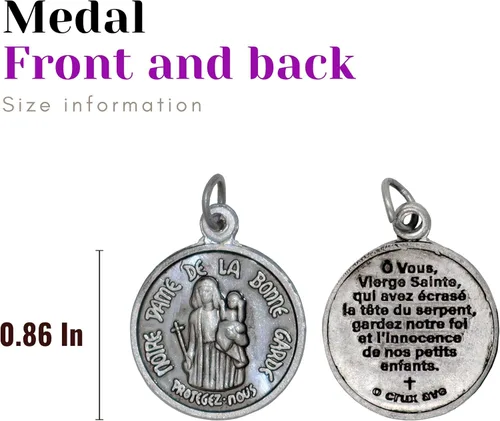 Vista 5 de Tierra Espirituosa Escapulario Púrpura Católica Marie Julie Jahenny de Bendición y Protección Cruz del Perdón y Medalla de Nuestra Madre de Buena