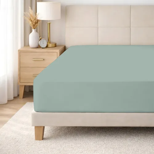 Vista 21 de SGI bedding 100% Egyptian Cotton 600 TC Twin Size Fitted Sheet Only Soft, Smooth Sateen Weave 15" inch Deep Pocket Fitted Bed Sheet - White