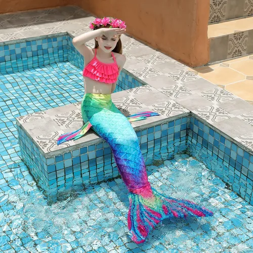 Vista 6 de Kokowaii - Sofisticado traje de baño con cola de sirena para niñas