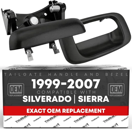 Vista 6 de T1A Panel para manija de puerta trasera con clip metálico - Compatible con Chevrolet Silverado 1500 2500 3500 1999-2006; 99-06 GMC Sierra 1500 2500