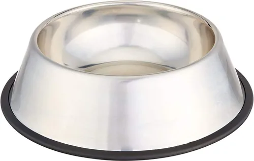 Vista 7 de Amazon Basics Cuenco antideslizante de acero inoxidable para agua y comida para perros, paquete de 2 (10 x 2.8 pulgadas), cada uno con capacidad
