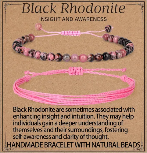 Vista 69 de LPBeads Pulsera de piedra natural hecha a mano de tamaño ajustable