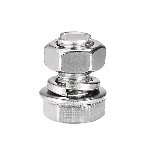 Vista 4 de uxcell Tornillos de cabeza hexagonal M8 x 0.630 in, tuercas, kits de arandelas planas y de bloqueo, pernos hexagonales de rosca completa de acero